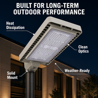Lampadaire LED extérieur étanche IP66 en aluminium moulé sous pression pour routes communautaires, 80W, 150W, 220W, 320W, AC 100-277V, vente en gros