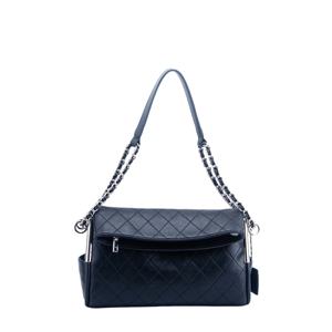 <span class=keywords><strong>Borsa</strong></span> <span class=keywords><strong>trapuntata</strong></span> <span class=keywords><strong>nera</strong></span> con motivo a diamante con tracolla a catena in argento per lavoro e occasioni formali - Product Image 1