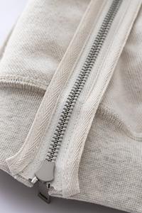 مخصص فارغة الفضة سحاب الرجال هوديي البريدي حتى الشارع الشهير الفرنسية تيري نفخة مطرزة شعار كبير سحاب هوديس بين الرجال - Product Image 6