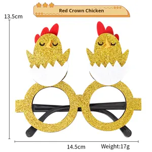 Lunettes décoratives de Pâques 2026, fournitures de décoration de fête, lunettes créatives en forme de lapin et d'œuf, cadre en feutre et plastique, vente chaude - Product Image 5