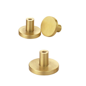 Brass Round Drawer Handle <b>Single</b> Hole Minimalist Furniture Knob For Kitchen Cabinet <b>Wardrobe</b> Door - Product Image 1