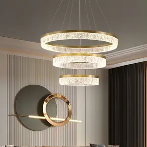 Modern Minimalist Art Creative Lighting Ceiling Chandelier Ring Pendant Lights in Living Room Acrylic Led Restaurant Chandelier
