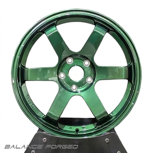 Jantes TE37 Vert Fluorescent Brillant Forgées <span class=keywords><strong>6</strong></span> Branches 18 19 20 <span class=keywords><strong>21</strong></span> Pouces Profondes Légères Sportives de Course 5x114.3 5X120 pour G35 E46 M4 - Product Image 1