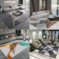 Tapis de salon en velours cristal épais à motif personnalisé, résistant à l'usure, pour la décoration intérieure de villa