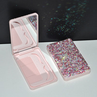 Miroir pliant Portable de voyage en strass de luxe et ensemble de brosses à cheveux avec brosse à cheveux miroir de peigne à cheveux de poche