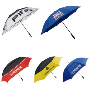 Parapluie de golf promotionnel de haute qualité de 30 pouces double couche parapluie de golf à ventilation pneumatique de grande taille