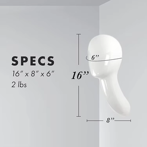 Espositore per Parrucche da Parete, Manichino a Busto per Esposizione di Parrucche, Cappelli, Sciarpe e Accessori - Product Image 3
