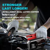 Démarreur de secours 2500A avec compresseur d'air 150 PSI, pompe à pneus, station d'alimentation portable pour batterie de voiture, charge rapide Type C
