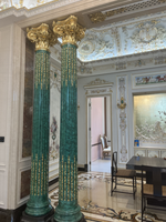 Moulage de corniche de couronne de plafond PU/plâtre avec Jade vert