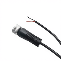 Conector de Sensor M12 Personalizado OEM ODM, 2 Pines, Código A, Hembra, Recto, Cable de Aviación, Arnés de Extensión, Electrónico, 300V, PVC