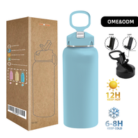 Bouteille d'eau portable sans BPA avec couvercle à paille, étanche, grande capacité, réutilisable, pour sport, extérieur, gym, voyage, avec logo personnalisé