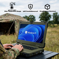 15,6 Inch Robuuste Laptop I9-13900HK 16GB 512GB Industriële PC Groen IP65 Op Maat Gemaakt Wi-Fi 6 5.2 Windows 11
