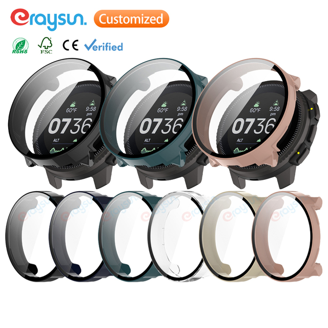 Eraysun PC+Tempered Glass Case for Suunto VERTICAL Smart Watch Strap Full Protective Screen Protector Watch Cover Accessories