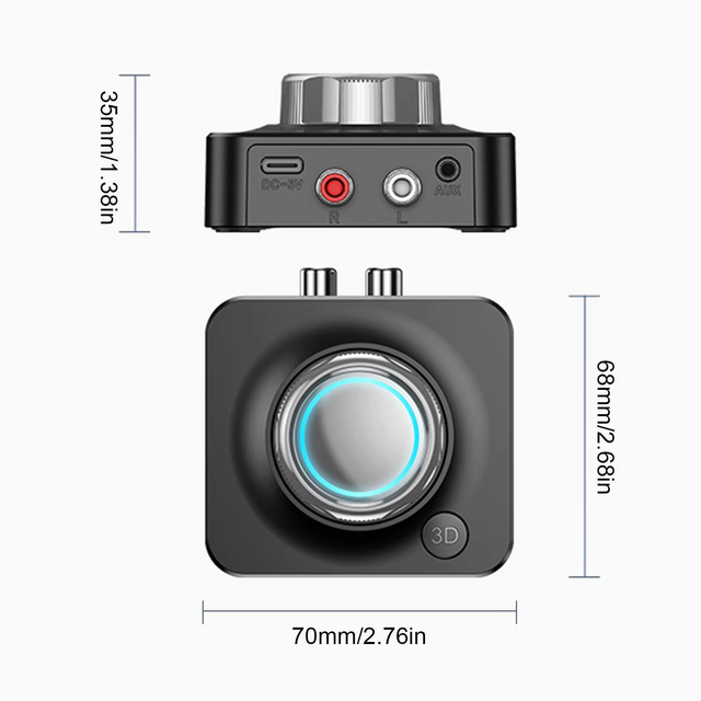 5.0 Audio Receiver 3D Stereo Music Wireless Adapter TF Card RCA 3.5mm 3.5 AUX Jack for Car Speaker Amplifier Headphone