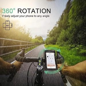 Support de téléphone pivotant pour vélo avec fixation par clip, en matériau ABS imperméable, pour accessoires mobiles, avec écran tactile pour fenêtre arrière - Product Image 2