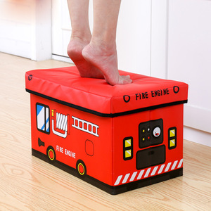 Organizador de Ropa Plegable Rectangular Multifuncional de Tela para Ropa de Bebé, Juguetes, Taburete para Cambiar Zapatos, Diseño de Dibujos Animados - Product Image 4