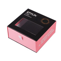 Boîte d'emballage cosmétique à tiroir coulissant vide, nouvellement revêtue, boîtes cadeaux à tiroir coulissant avec fenêtre en PVC