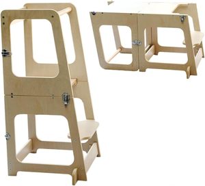 Children's <strong>Kitchen</strong> <strong>Stool</strong> Wooden Standing Montessori <strong>Kitchen</strong> <strong>Step</strong> <strong>Stool</strong> Two-in-one Table and Chair - Product Image 6