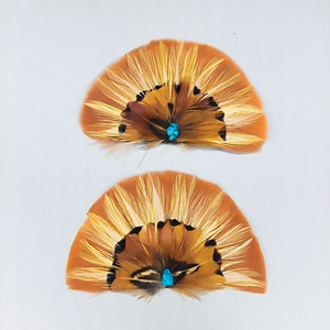 Vendita calda a forma di ventaglio <span class=keywords><strong>cappello</strong></span> di piume decorazione di piume artigianato naturale colorato piuma Fanshaped per cappelli vestito stoffa decorazione - Product Image 4