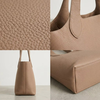 Sac fourre-tout en cuir pleine fleur minimaliste grande capacité pour ordinateur portable, personnalisable pour le bureau professionnel