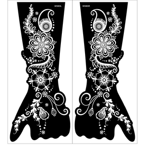 Plantilla de malla calada para tatuajes de henna, diseño para mano y brazo, personalizada, impermeable, temporal, para fiestas - Product Image 5