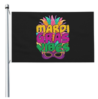 Bandera de Mardi Gras de Fábrica 3x5 pies, Bandera de Feliz Carnaval para Fiesta de Mascaradas y Martes Grueso, Decoración para Jardín, Patio, Interiores y Exteriores