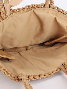 Bohemian Bow Knitted <b>Bag</b> Polyester Cotton Spring Tape Closure for Seaside Vacation Daily Leisure <b>Work</b> Women's Tanjing - Product Image 3