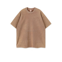 T-shirt de mode personnalisé imprimé en coton 100% respirant, jersey tissé lourd 260G anti-boulochage pour hommes et femmes