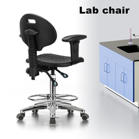 Chaise de laboratoire en mousse PU durable antistatique ESD Dossier sans poussière Ascenseur en métal Fonction de rotation École Hôpital Atelier
