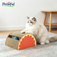 Nouvelle griffoir pour chat à 2 niveaux en carton ondulé recyclé, durable et écologique, au design moderne et grand format pastèque, jouet pour chat