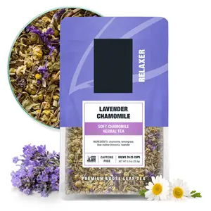 Teh Herbal Chamomile Lavender tanpa kafe Premium campuran teh daun longgar teh Herbal panas atau es