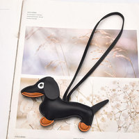 Porte-clés personnalisé en forme de teckel de dessin animé pour sac et accessoires de décoration de coque de téléphone portable
