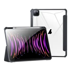 XUNDD grosir casing Tablet untuk iPad Pro 12.9 inci dengan tempat pensil tipis PU TPU casing tahan benturan Aksesori Tablet tersedia