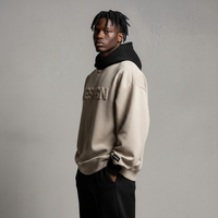 Sweat-shirt à capuche oversize en molleton épais pour homme, avec motif 3D en relief et épaules tombantes, style streetwear, vente en gros