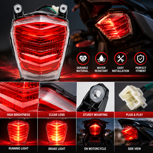 Luz Trasera LED para Motocicleta, Lámpara de Freno para Victory MRX 150, <span class=keywords><strong>Shineray</strong></span> SHI 175, Vento GTS <span class=keywords><strong>300</strong></span> - Product Image 3
