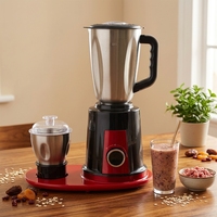 Mixeur Commercial Robuste en Acier Inoxydable 6 Lames 800W pour Smoothies, Jus, Hachoir à Légumes et Broyeur à Viande Domestique