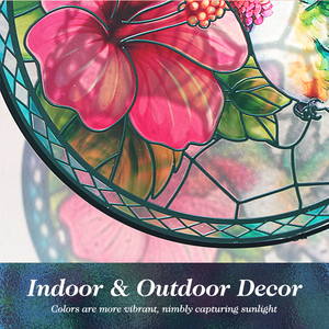 Atrapasueños de cristal templado personalizado con diseño de colibrí y flor rosa, decoración de ventana, un regalo para amantes de la jardinería - Product Image 3