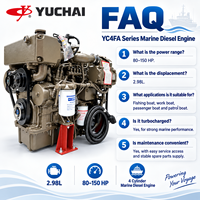 Moteur marin SCDC YUCHAI YC4FA130L-C20 130 ch 3100 tr/min, moteur diesel turbo 4 cylindres, remplacement pour Cummins Yanmar