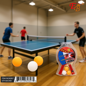 Raquette de tennis de table EB 10 pouces en bois avec caoutchouc à picots longs, poignée droite, étui en plastique inclus - Product Image 2