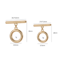 Fournisseur en gros d'accessoires de bijoux DIY en laiton plaqué or 14 carats, connecteurs de fermoirs OT pour colliers et bracelets, fermoirs à bascule