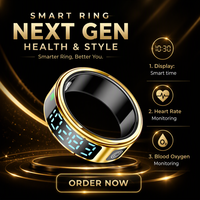 Anneau intelligent avec logo personnalisé, écran tactile, suivi de l'oxygène sanguin, de la fréquence cardiaque et du sommeil, en alliage d'acier inoxydable, étanche IP68, compatible Android et iOS