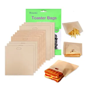 Custom Eco Friendly Reusable Ptfe Heat Resistant Microwave Oven Grill Toast Toaster Cheese Sandwich Backing Bag Bags