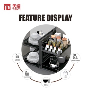Kitchen Magic <b>Corner</b> Kitchen <b>Cabinet</b> Blind <b>Corner</b> Swing Tray Pull Out <b>Cabinet</b> Magic <b>Corner</b> Glass Basket - Product Image 2
