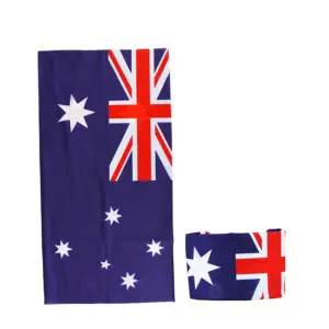 Bandana Desain Bendera Negara Australia Kustom Syal Tabung Penutup Wajah Leher Tanpa Sambungan