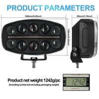 Faro de Trabajo Ovalado de 10 Pulgadas, Focos Láser LED de 60 W, Iluminación LED Impermeable para Vehículos Todoterreno, Accesorios para Automóviles, ATV, SUV, Camiones