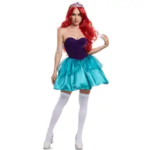 BAIGE New 2024 Mermaid Princess Dress Ariel Costume Sexy Halloween Party Cosplay Birthday Dress Up For Women