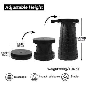 Có thể gập lại có thể thu vào phân Ghế nhựa di động Kính thiên văn co lại cắm trại câu cá vườn ráp gấp Phân - Product Image 5