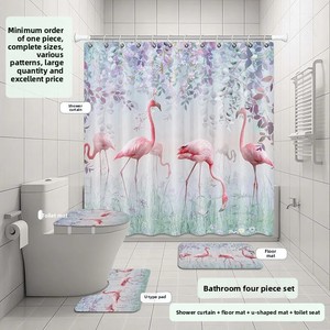 Flamingo Group imprimé salle de bain <span class=keywords><strong>rideau</strong></span> de douche ensemble supports transfrontaliers livraison directe couverture de bain <span class=keywords><strong>rideau</strong></span> de séparation - Product Image 2