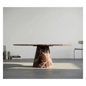 Modern High Quality Red Marble <b>Dining</b> <b>Table</b> Oval Natural Customizable Room Indoor Kitchen - Product Image 4