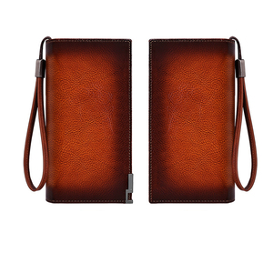 Portefeuille en <span class=keywords><strong>cuir</strong></span> <span class=keywords><strong>artisanal</strong></span> avec effet de couleur patiné à la main et fermeture éclair en métal durable - Product Image 3